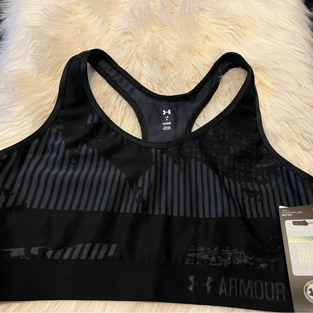 Under Armour Women’s Mid-Impact Sports Bra Size Large Black